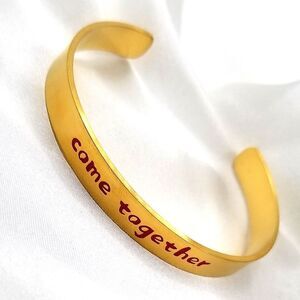 Trendy open Cuff ingraved Bracelet Bangle Simple Classic Inspirational .